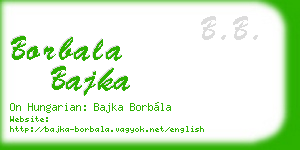 borbala bajka business card